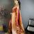 Rust soft banarasi silk zari weaving saree with matching blouse piece