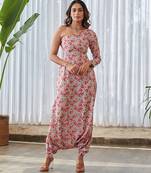 Grey printed rayon jumpsuit