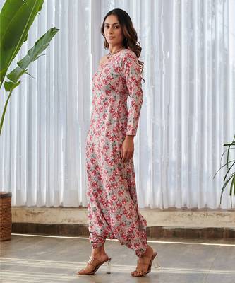 Grey printed rayon jumpsuit 3