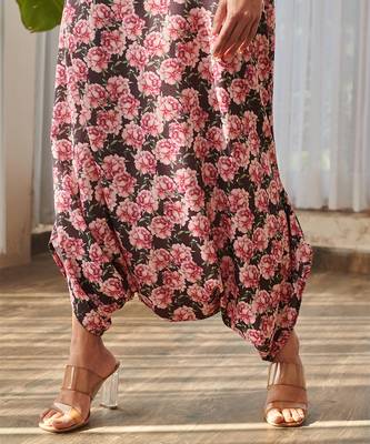 Brown printed rayon jumpsuit 5