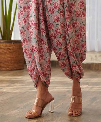Grey printed swiss satin jumpsuit 4