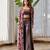Dark brown embroidered satin fusion co ord set