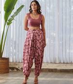 Burgundy embroidered satin fusion co ord set