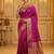 Sutriti women’s royal magenta soft semi-silk saree with heavy zari geometric border