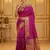 Sutriti women   s royal magenta soft semi-silk saree with heavy zari geometric border