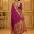 Sutriti women’s royal magenta soft semi-silk saree with heavy zari geometric border