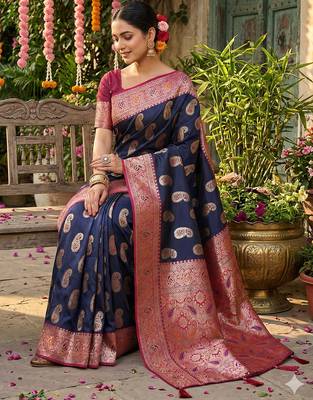 banarasi style paisley butti saree for women  2