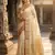 Sutriti off-white cream kerala style soft silk saree with gold zari border