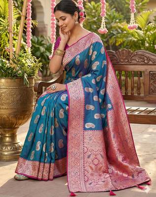 banarasi style paisley butti saree for women  2