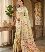 Sutriti multicolor leaf printed saree for women | soft lightweight everyday saree