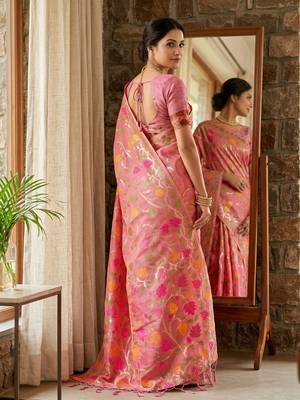 multicolor leaf printed saree for women  3