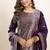 Purple  art silk jacquard salwar suit set with round neck & matching dupatta