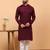 Maroon sequins work rayon men kurta