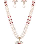 freshwater pearl necklace set red double strand