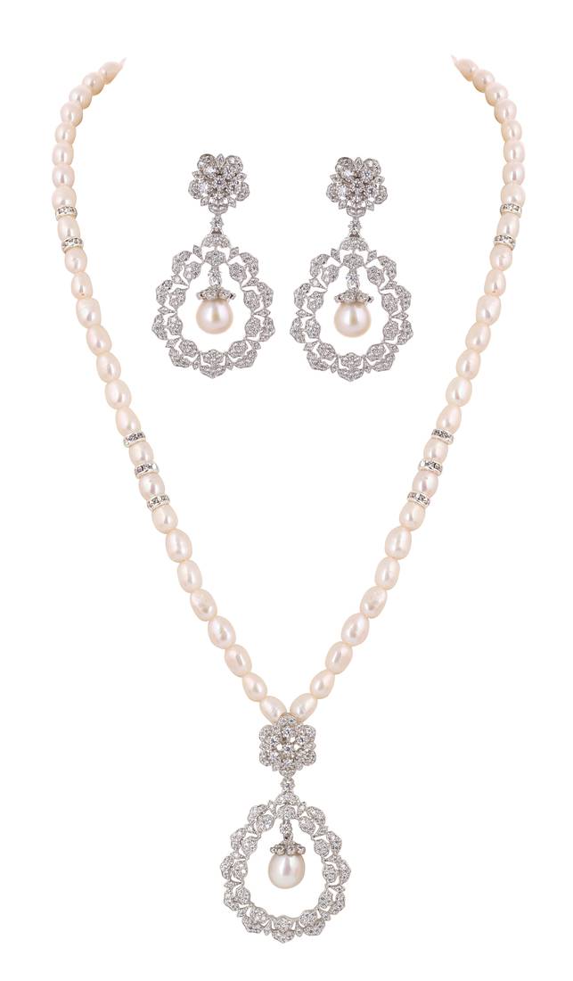 Natural fresh water pearls set from hyderabad