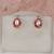 delicate pearl necklace set with blush pink floral pendant