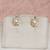 classic pearl necklace set with crystal halo pendant