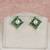 pearl necklace with emerald accent pendant & stud earrings