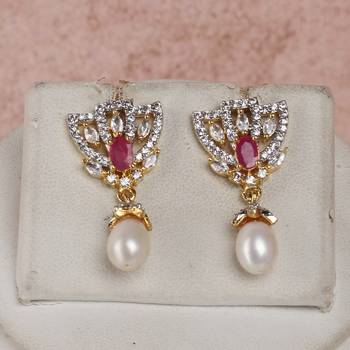 pearl necklace set with ruby stone pendant 2