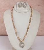 golden pearl necklace set with statement pendant