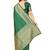 Green soft silk blend banarasi jacuard work designer party wear saree with unstitched blouse piece