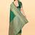 Green soft silk blend banarasi jacuard work designer party wear saree with unstitched blouse piece