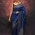 Blue soft silk blend banarasi jacuard work designer party wear saree with unstitched blouse piece