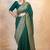 Green soft silk blend banarasi jacuard work designer party wear saree with unstitched blouse piece