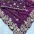 purple color embroidery work Fandy satin silk saree