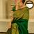 Green soft silk blend banarasi jacuard work designer party wear saree with unstitched blouse piece