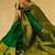 Green soft silk blend banarasi jacuard work designer party wear saree with unstitched blouse piece