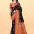 Black red soft silk blend banarasi jacuard work designer party wear saree with unstitched blouse piece