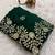 green color embroidery work Fandy satin silk saree