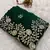 green color embroidery work Fandy satin silk saree