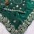 green color embroidery work Fandy satin silk saree