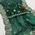 green color embroidery work Fandy satin silk saree