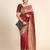 Maroon soft silk blend banarasi jacuard work designer party wear saree with unstitched blouse piece