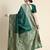 Green soft silk blend banarasi jacuard work designer party wear saree with unstitched blouse piece