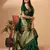 green silk blend banarasi saree with unstitched blouse piece