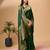 green soft silk blend banarasi jacuard work designer party wear saree with unstitched blouse piece