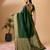 green soft silk blend banarasi jacuard work designer party wear saree with unstitched blouse piece