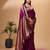 Purple soft silk blend banarasi jacuard work designer party wear saree with unstitched blouse piece