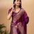 Purple soft silk blend banarasi jacuard work designer party wear saree with unstitched blouse piece