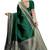 Green soft silk blend banarasi jacuard work designer party wear saree with unstitched blouse piece