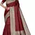 Maroon silk blend banarasi saree with unstitched blouse piece