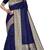 Blue soft silk blend banarasi jacuard work designer party wear saree with unstitched blouse piece