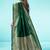 Green soft silk blend banarasi jacuard work designer party wear saree with unstitched blouse piece