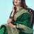 Green soft silk blend banarasi jacuard work designer party wear saree with unstitched blouse piece