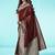 Maroon soft silk blend banarasi jacuard work designer party wear saree with unstitched blouse piece
