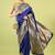 Blue soft silk blend banarasi jacuard work designer party wear saree with unstitched blouse piece